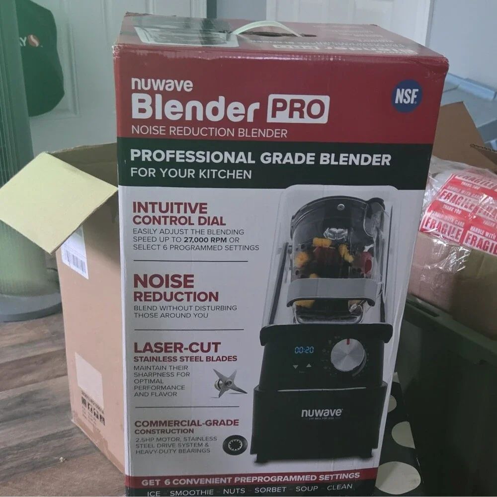NuWave Blender Pro 2.5HP Noise Reduction 64 oz Countertop Blender Black